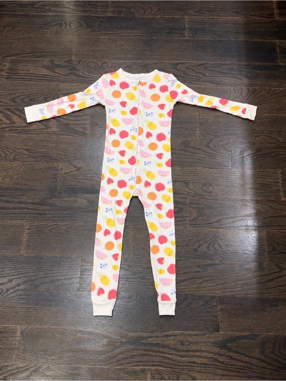 Old Navy Kids Fruit-Print One-Piece Pajamas - White with Pink, Orange, Yellow